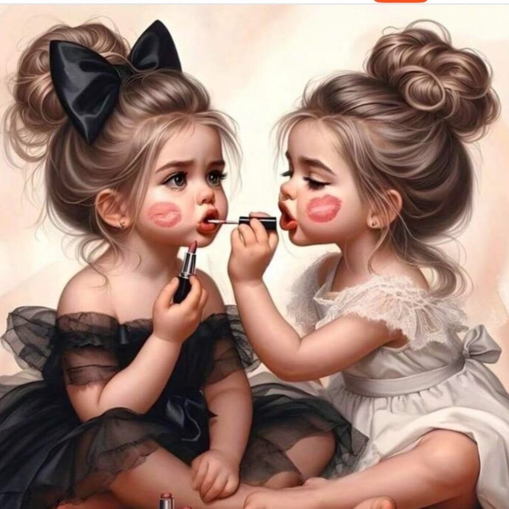 Girls Wearing Lipstick 5D Diamond Painting Kit #32